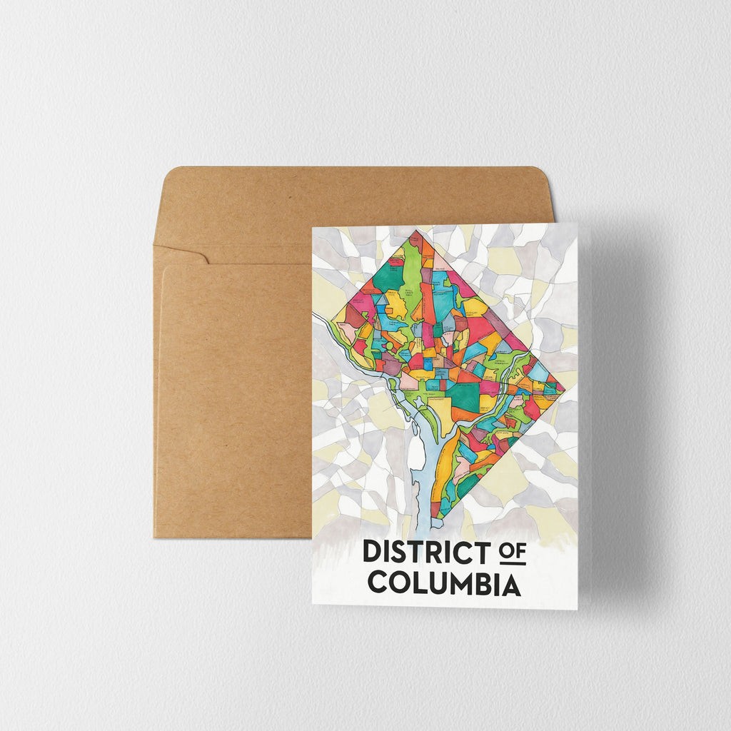 District of Columbia Card from Diament Jewelry, a gift shop in Washington, DC.