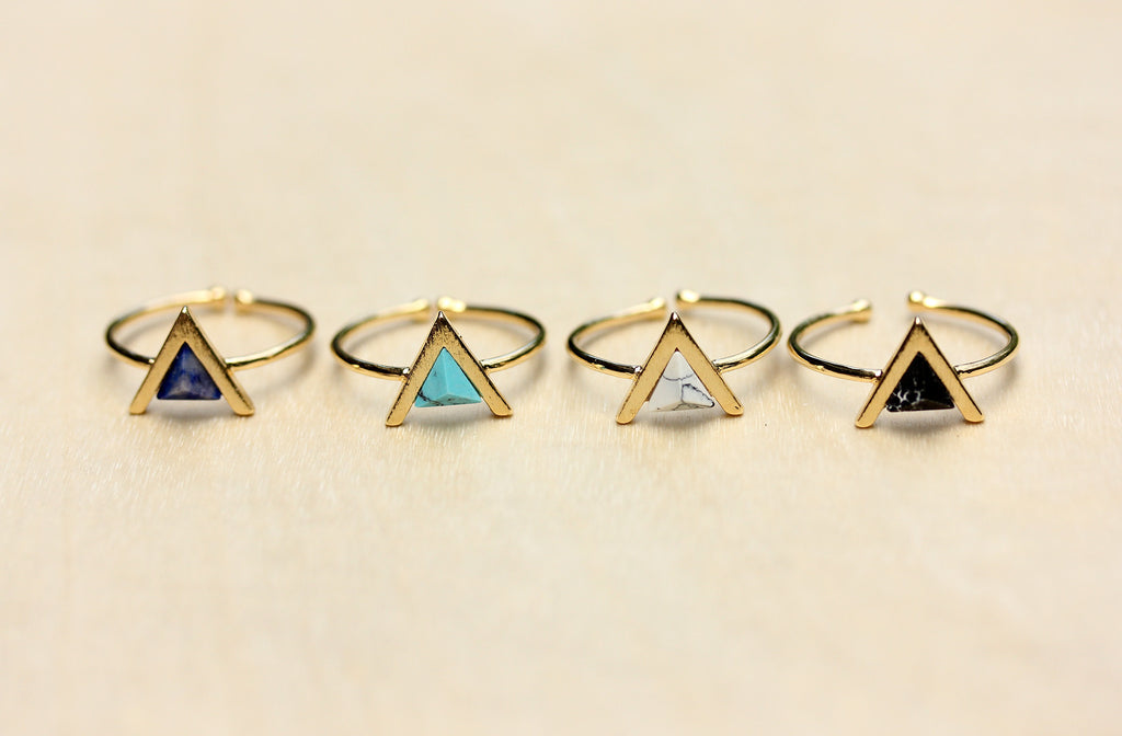 Gemstone Split Arrow Gold Ring from Diament Jewelry, a gift shop in Washington, DC.