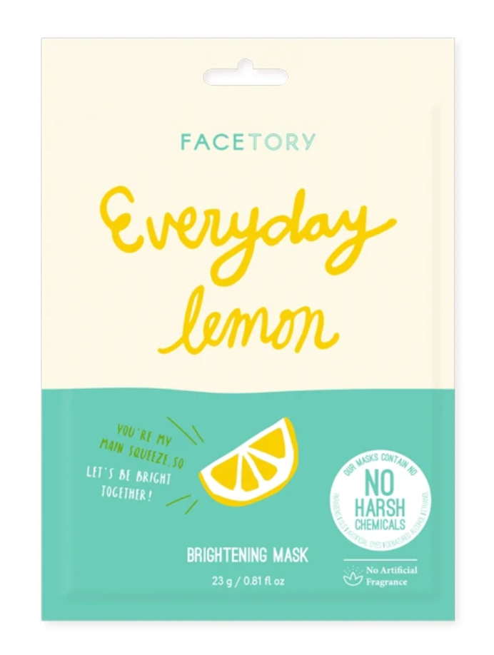 Facetory Everyday Lemon Brightening Sheet Mask from Diament Jewelry, a gift shop in Washington, DC.