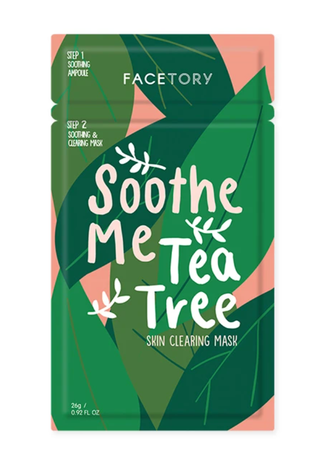 Facetory Soothe Me Tea Tree Skin Clearing Sheet Mask from Diament Jewelry, a gift shop in Washington, DC.