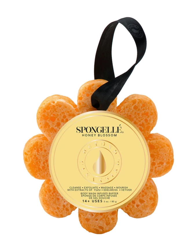 Large Spongelle honey blossom scented loofah from Diament Jewelry, a gift shop in Washington, DC.