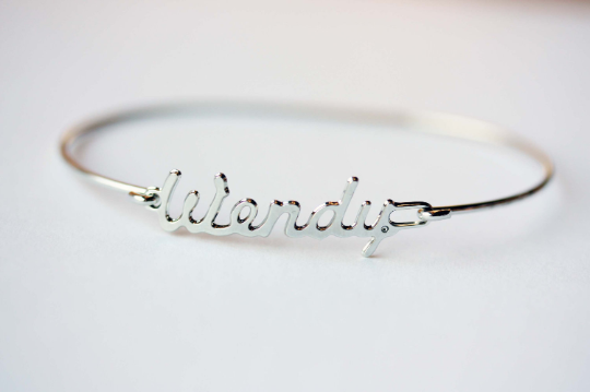 Vintage Wendy silver name bracelet from Diament Jewelry, a gift shop in Washington, DC.