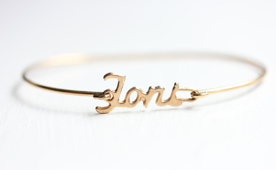 Vintage Toni gold name bracelet from Diament Jewelry, a gift shop in Washington, DC.