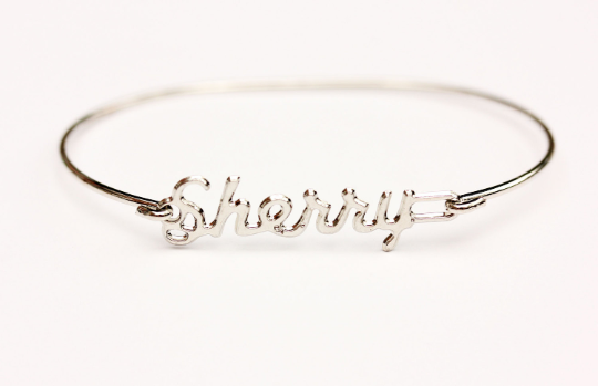 Vintage Sherry silver name bracelet from Diament Jewelry, a gift shop in Washington, DC.