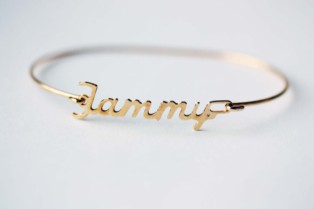 Vintage Tammy gold name bracelet from Diament Jewelry, a gift shop in Washington, DC.