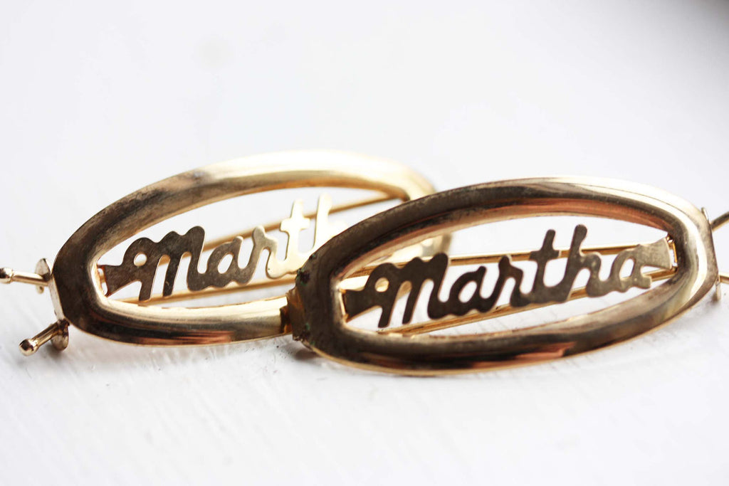 Vintage Martha gold hair clips from Diament Jewelry, a gift shop in Washington, DC.