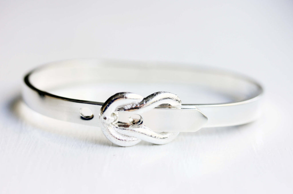 Silver buckle bracelet from Diament Jewelry, a gift shop in Washington, DC.