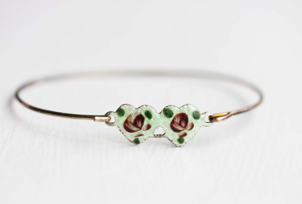 Double heart green and pink bracelet from Diament Jewelry, a gift shop in Washington, DC.