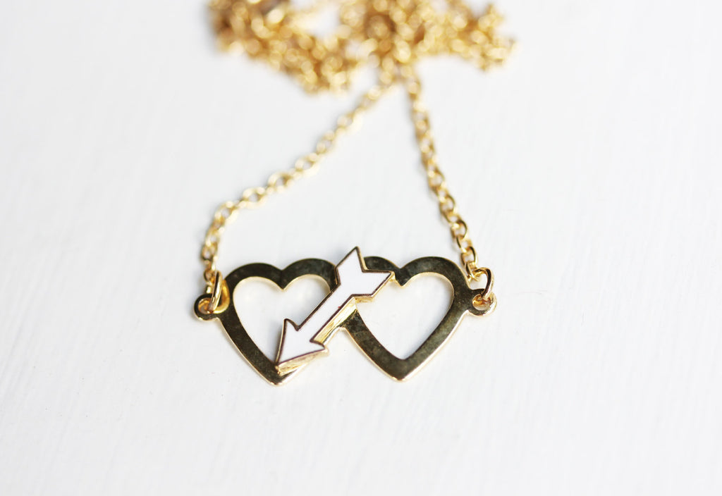 Arrow heart necklace from Diament Jewelry, a gift shop in Washington, DC.