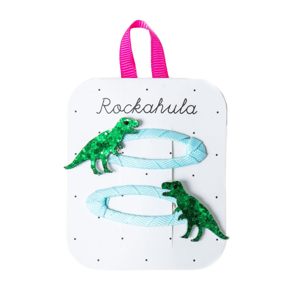 T-Rex Glitter Hair Clips from Diament Jewelry, a gift shop in Washington DC