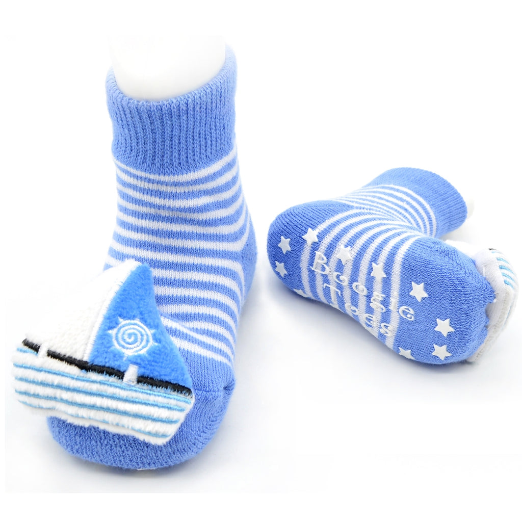 Boogie Toes Sailboat Rattle Socks from Diament Jewelry. a gift shop in Washington DC