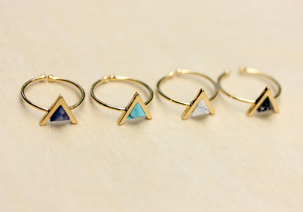 Gemstone Split Arrow Gold Ring from Diament Jewelry, a gift shop in Washington, DC.