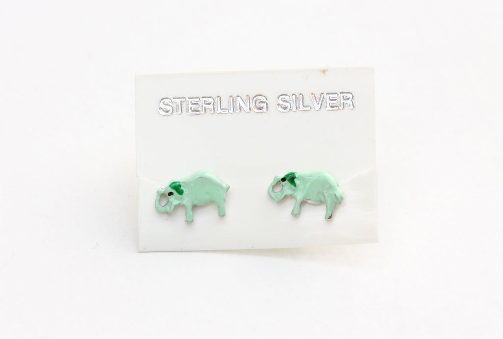 Sterling silver elephant studs from Diament Jewelry, a gift shop in Washington, DC.