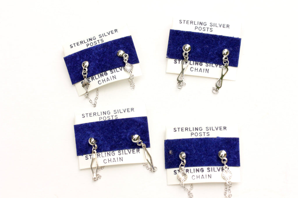 Sterling silver chain studs from Diament Jewelry, a gift shop in Washington, DC.