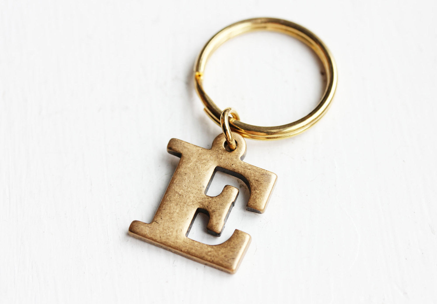 Diament Jewelry Brass Initial Keychain J