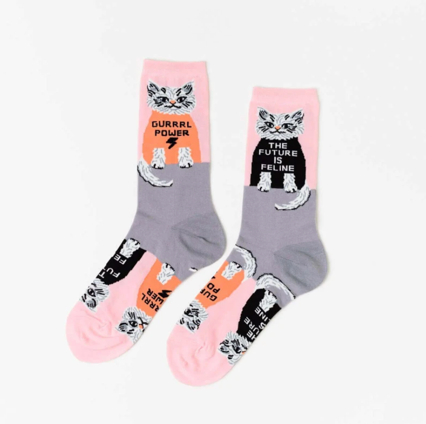 Yellow Owl Workshop Future is Feline Crew Socks from Diament Jewelry, a gift shop in Washington, DC.