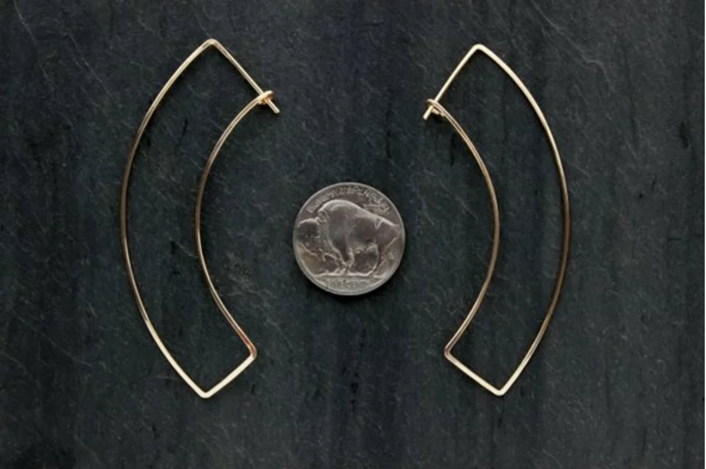 L Greenwalt Jewelry gold fill curve earrings from Diament Jewelry, a gift shop in Washington, DC.