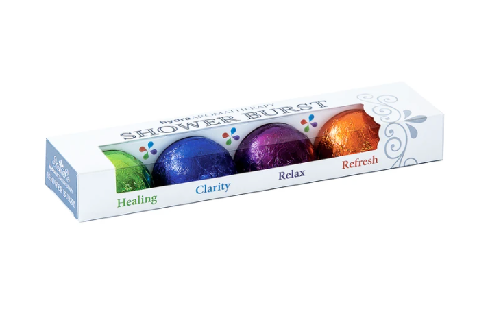 HydraAromatherapy signature shower burst variety pack from Diament Jewelry, a gift shop in Washington, DC.