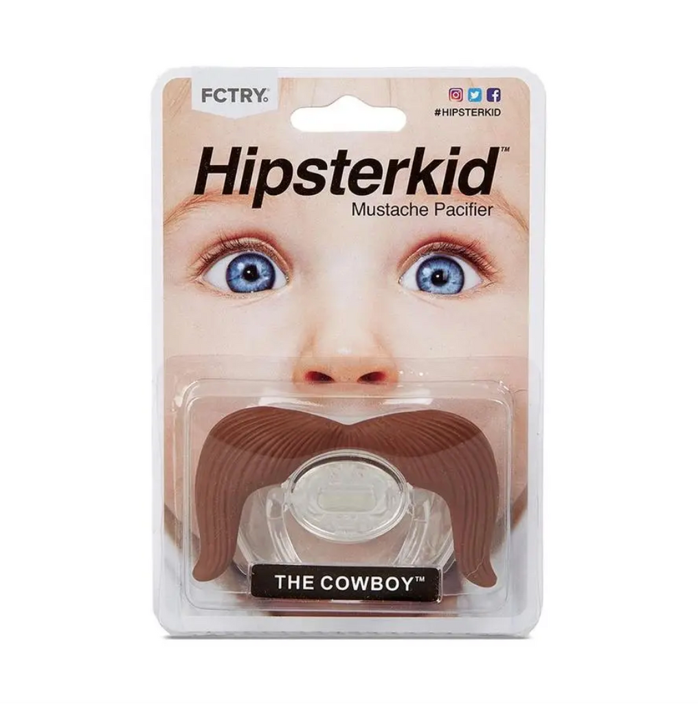 Mustache Cowboy Pacifier from Diament Jewelry, a gift shop in Washington, DC.
