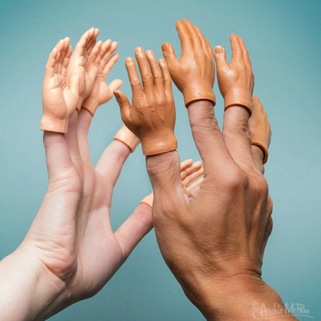 Archie McPhee Hand Finger Toy from Diament Jewelry, a gift shop in Washington, DC.