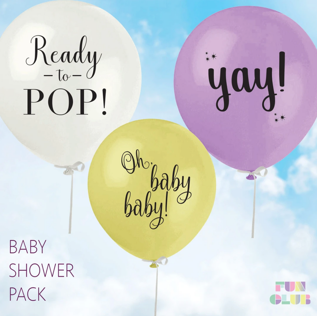 Fun Club Baby Shower Balloon Pack from Diament Jewelry, a gift shop in Washington, DC.