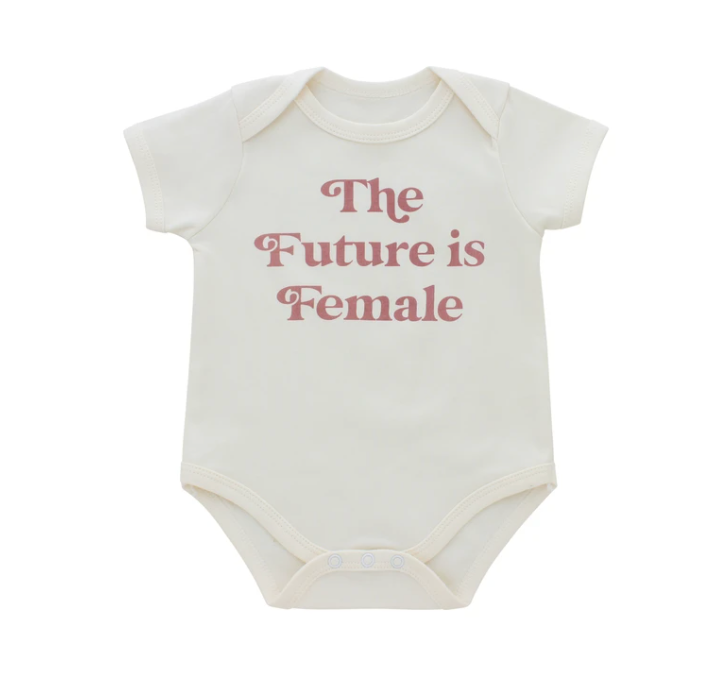 Emerson and Friends The Future is Female Baby Onesie from Diament Jewelry, a gift shop in Washington, DC.