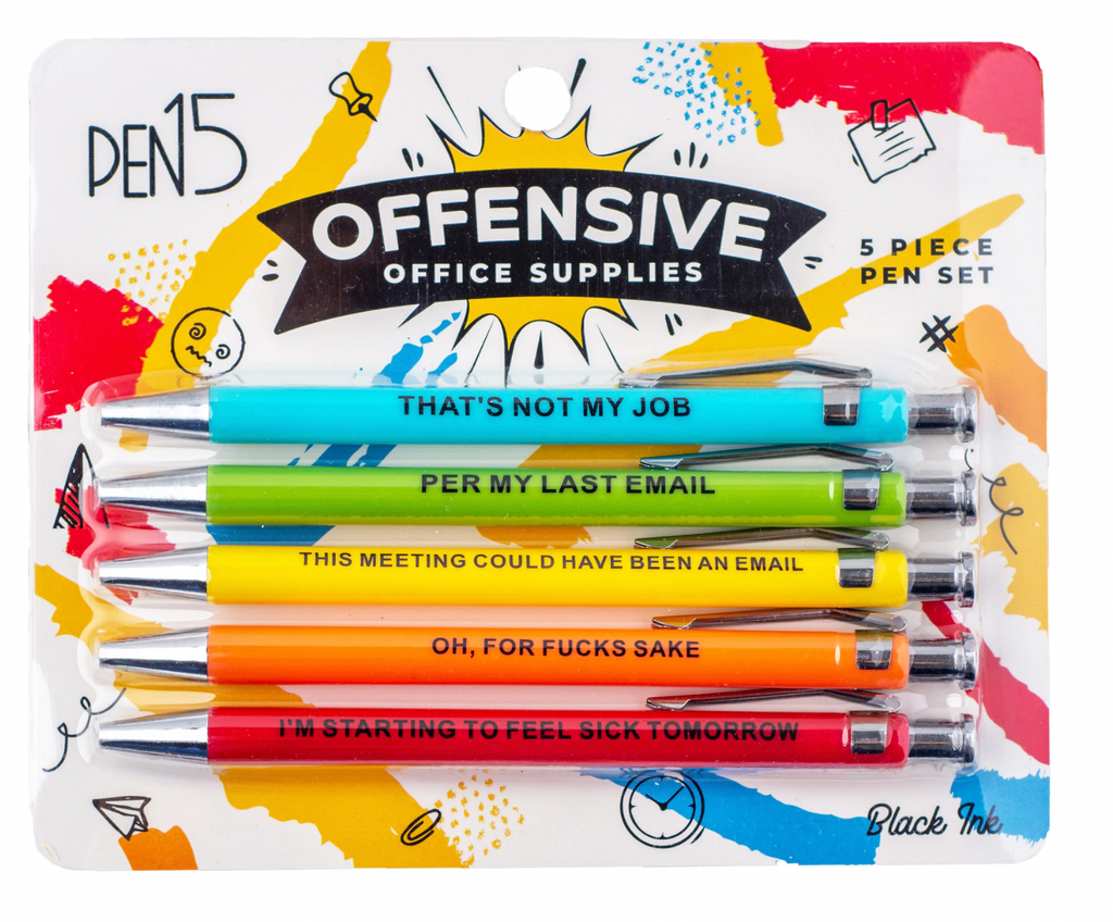 Offensive pen set from Diament Jewelry, a gift shop in Washington DC