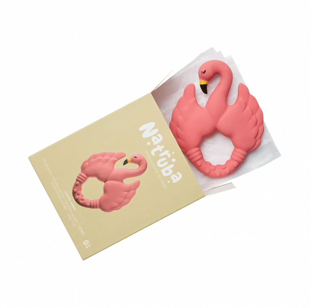 Natruba Flamingo Teething Ring from Diament Jewelry, a gift shop in Washington DC
