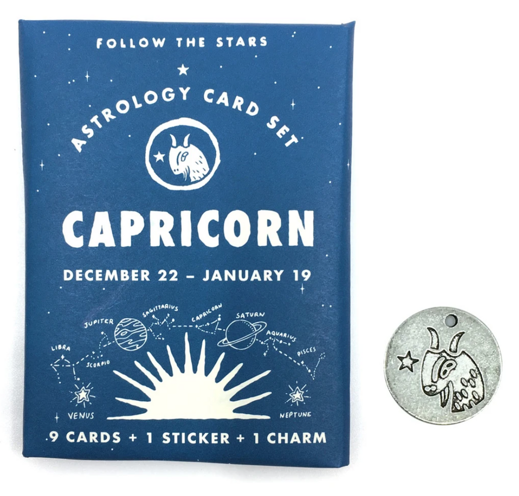 Three Potato Four Capricorn astrology card pack from Diament Jewelry, a gift shop in Washington, DC.