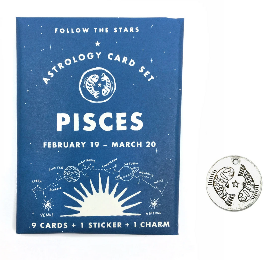 Three Potato Four Pisces astrology card pack from Diament Jewelry, a gift shop in Washington, DC.