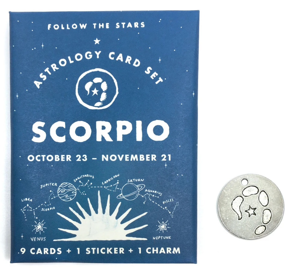 Three Potato Four Scorpio astrology card pack from Diament Jewelry, a gift shop in Washington, DC.
