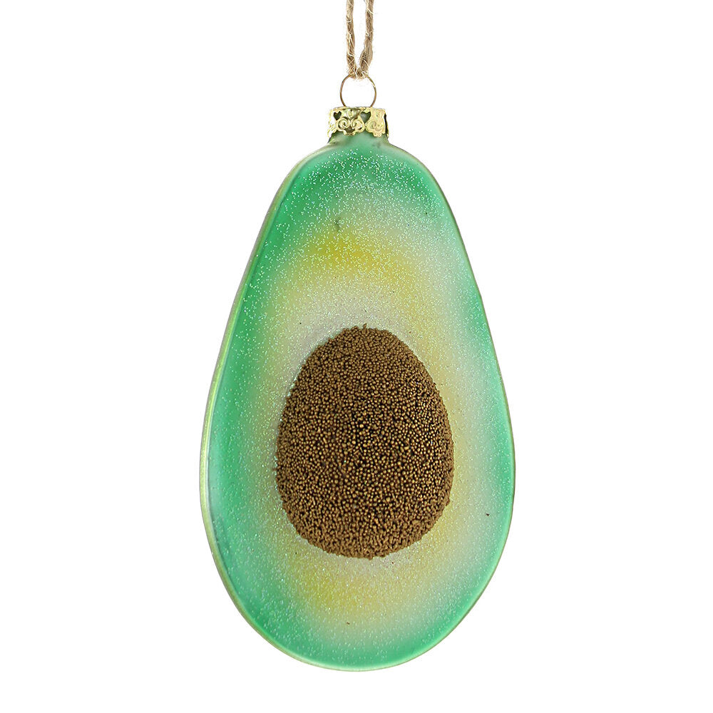 Avocado ornament from Diament Jewelry, a gift shop in Washington, DC.