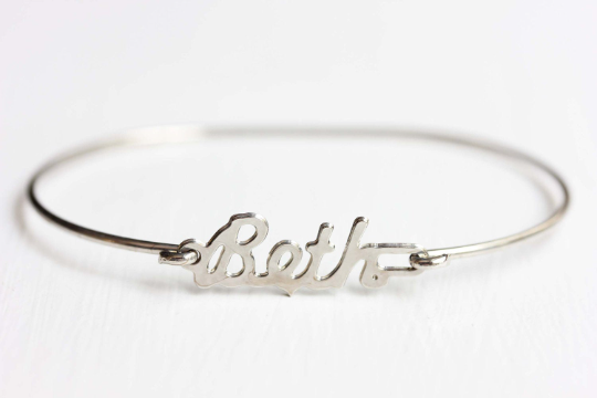Vintage Beth silver name bracelet from Diament Jewelry, a gift shop in Washington, DC.