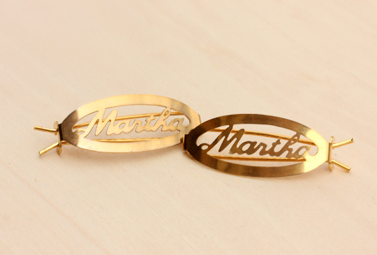 Vintage Martha gold hair clips from Diament Jewelry, a gift shop in Washington, DC.