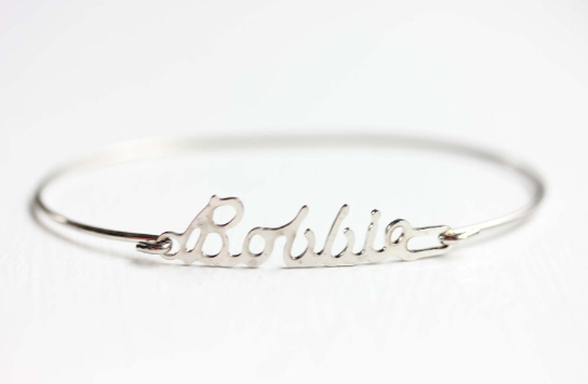 Vintage Bobbie silver name bracelet from Diament Jewelry, a gift shop in Washington, DC.