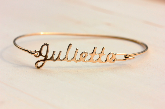 Vintage Juliette gold name bracelet from Diament Jewelry, a gift shop in Washington, DC.