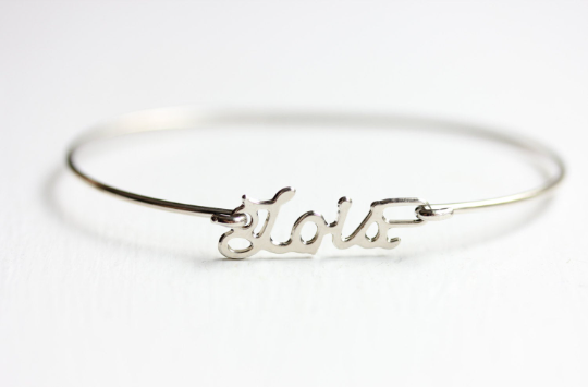 Vintage Lois silver name bracelet from Diament Jewelry, a gift shop in Washington, DC.