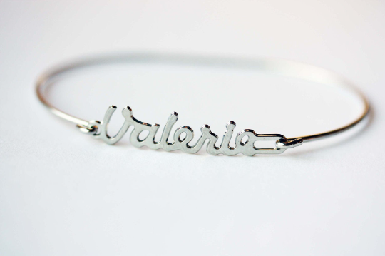 Vintage Valerie silver name bracelet from Diament Jewelry, a gift shop in Washington, DC.