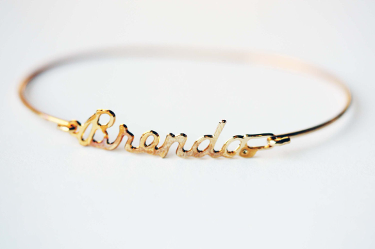 Vintage Brenda gold name bracelet from Diament Jewelry, a gift shop in Washington, DC.