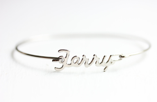 Vintage Terry silver name bracelet from Diament Jewelry, a gift shop in Washington, DC.