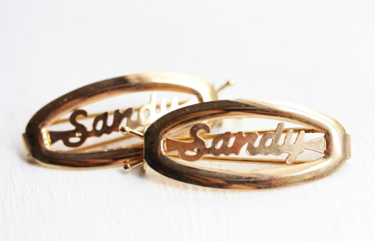 Vintage Sandy gold hair clips from Diament Jewelry, a gift shop in Washington, DC.