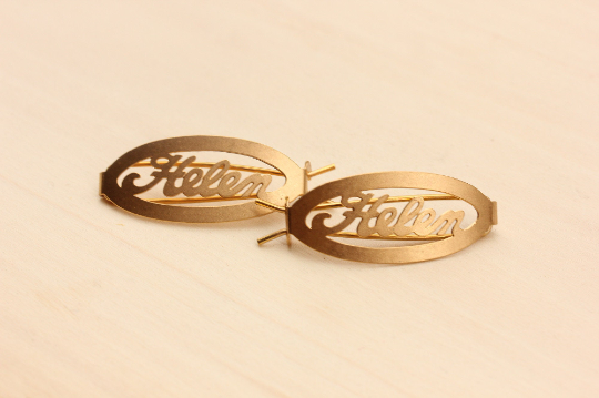 Vintage Helen gold hair clips from Diament Jewelry, a gift shop in Washington, DC.