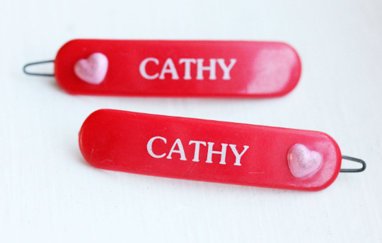 Vintage Cathy hair clips from Diament Jewelry, a gift shop in Washington, DC.