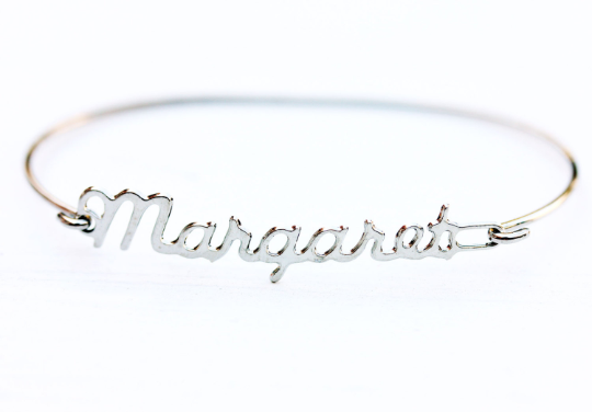 Vintage Margaret silver name bracelet from Diament Jewelry, a gift shop in Washington, DC.