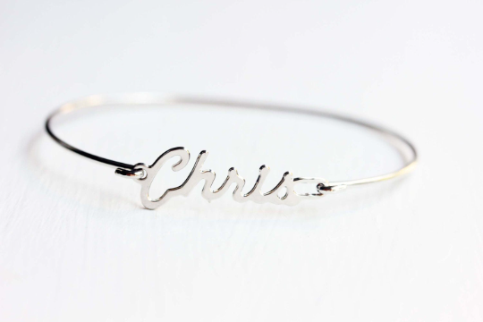 Vintage Chris silver name bracelet from Diament Jewelry, a gift shop in Washington, DC.