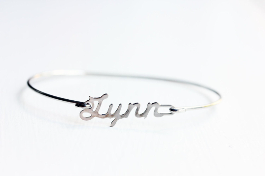 Vintage Lynn silver name bracelet from Diament Jewelry, a gift shop in Washington, DC.