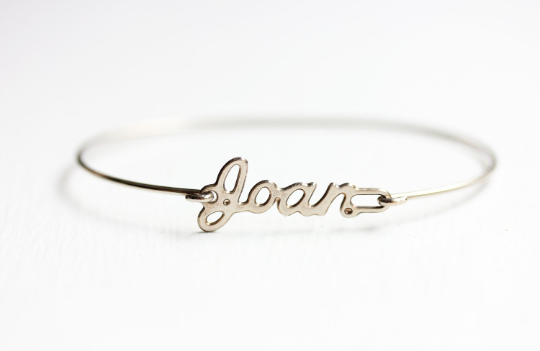 Vintage Joan silver name bracelet from Diament Jewelry, a gift shop in Washington, DC.