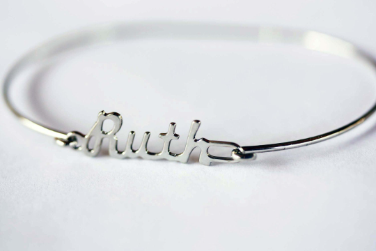 Vintage Ruth silver name bracelet from Diament Jewelry, a gift shop in Washington, DC.