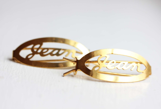 Vintage Jean gold hair clip from Diament Jewelry, a gift shop in Washington, DC.