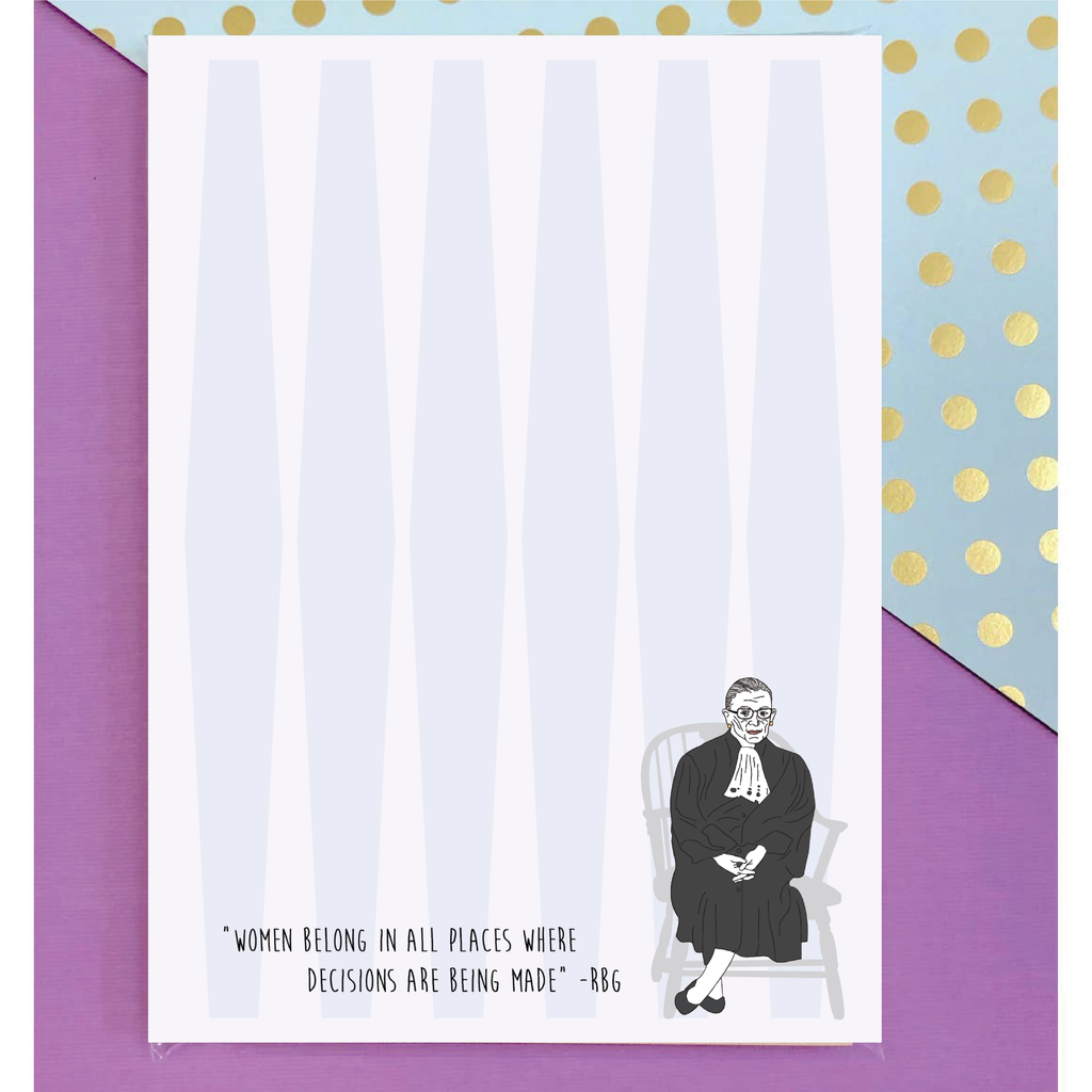 RBG Notepad from Diament Jewelry, a gift shop in Washington DC